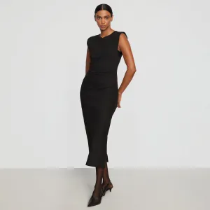 Iman Split-Hem Cotton Twill Dress