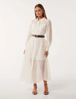 Janice Embroidery Belted Dress