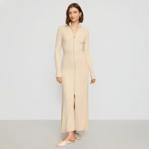 Janne Ribbed Two-Way Zip Sweater Dress