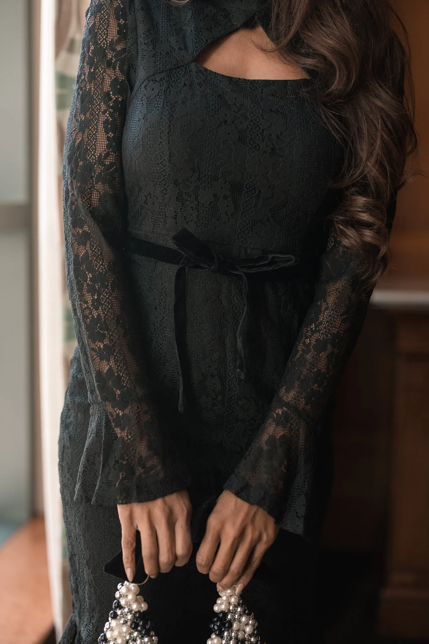 Layton Dress in Black Lace - FINAL SALE