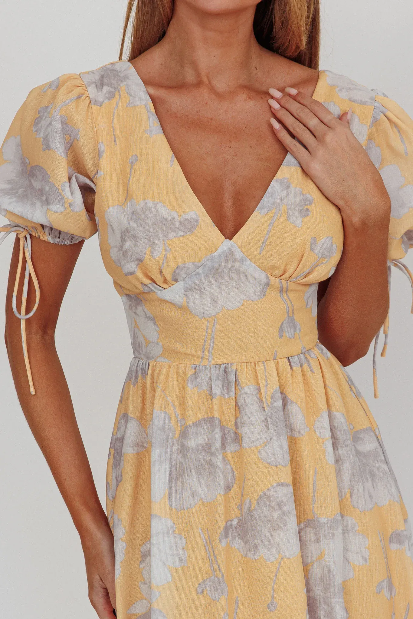 Loveberry Puff Sleeve A-Line Maxi Dress Pumpkin