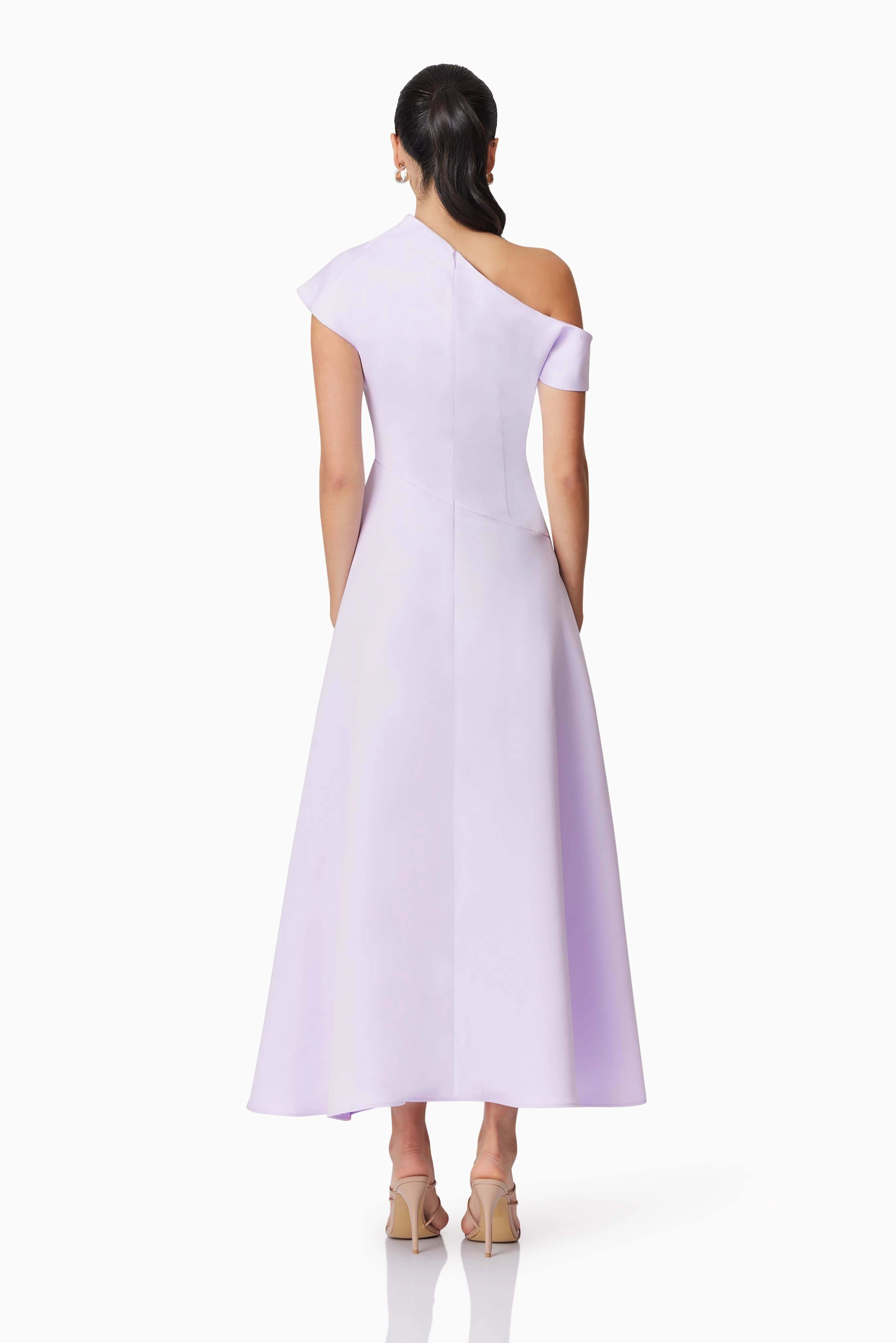 Marissa One Shoulder Gown in Purple