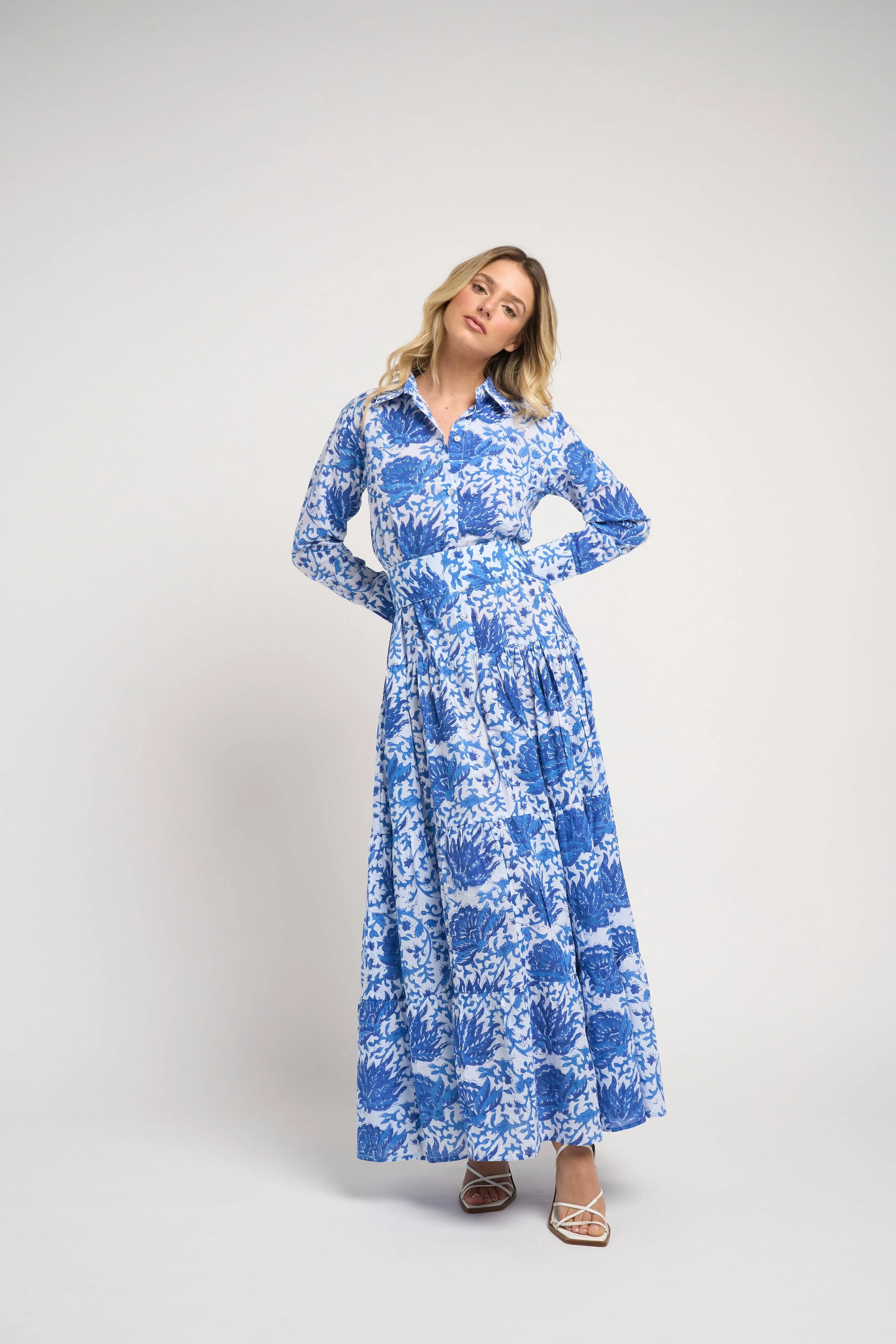 Meredith Floral Dress Blue