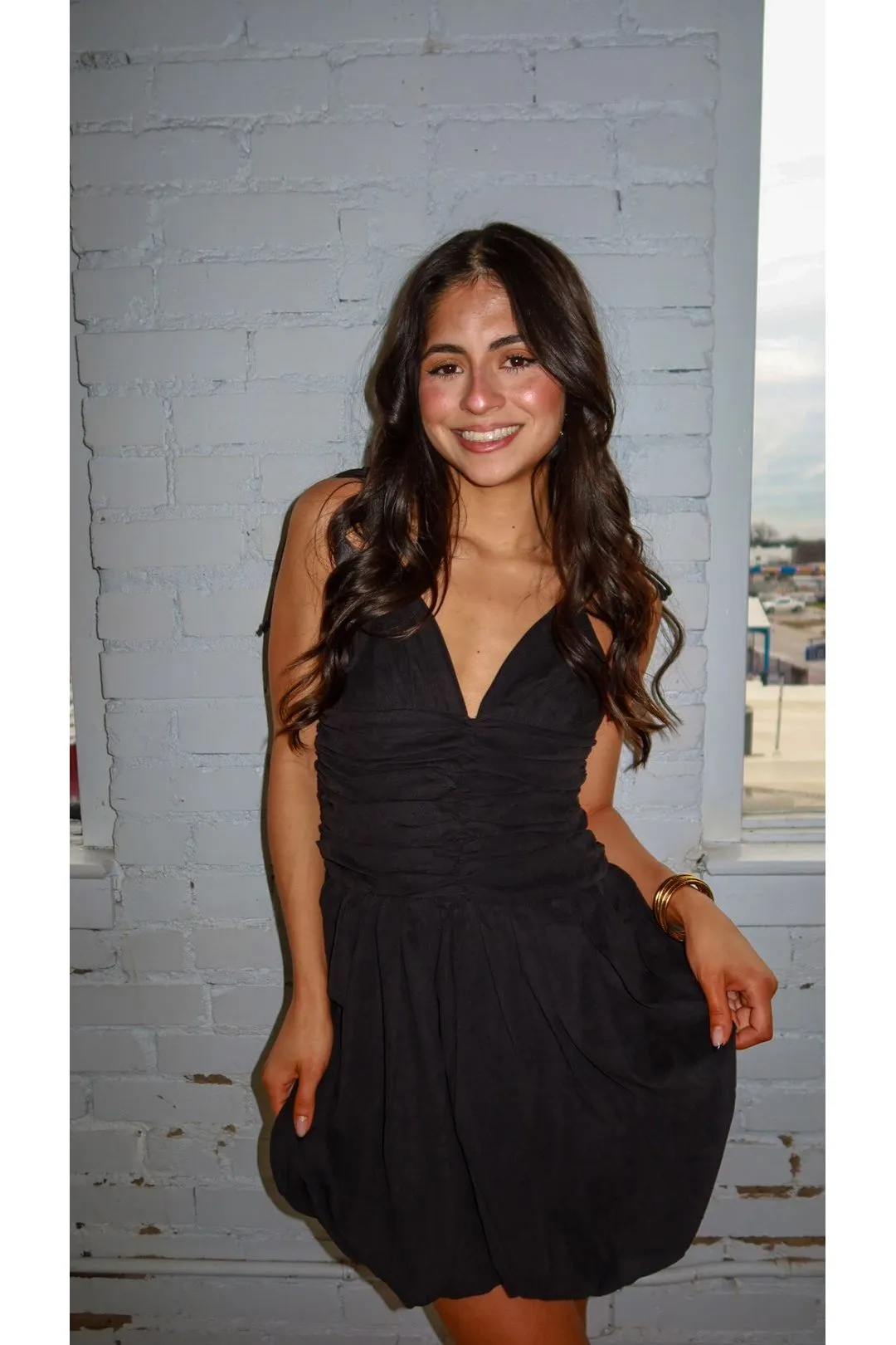 Mila Double Tie Bubble Mini Dress