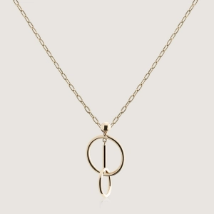 Music Bar Hoop Pendant - 22 Carat Gold Gilded