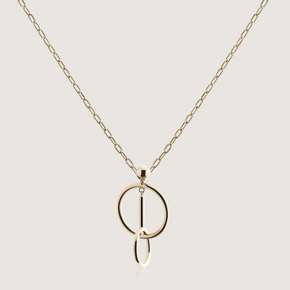 Music Bar Hoop Pendant - 22 Carat Gold Gilded