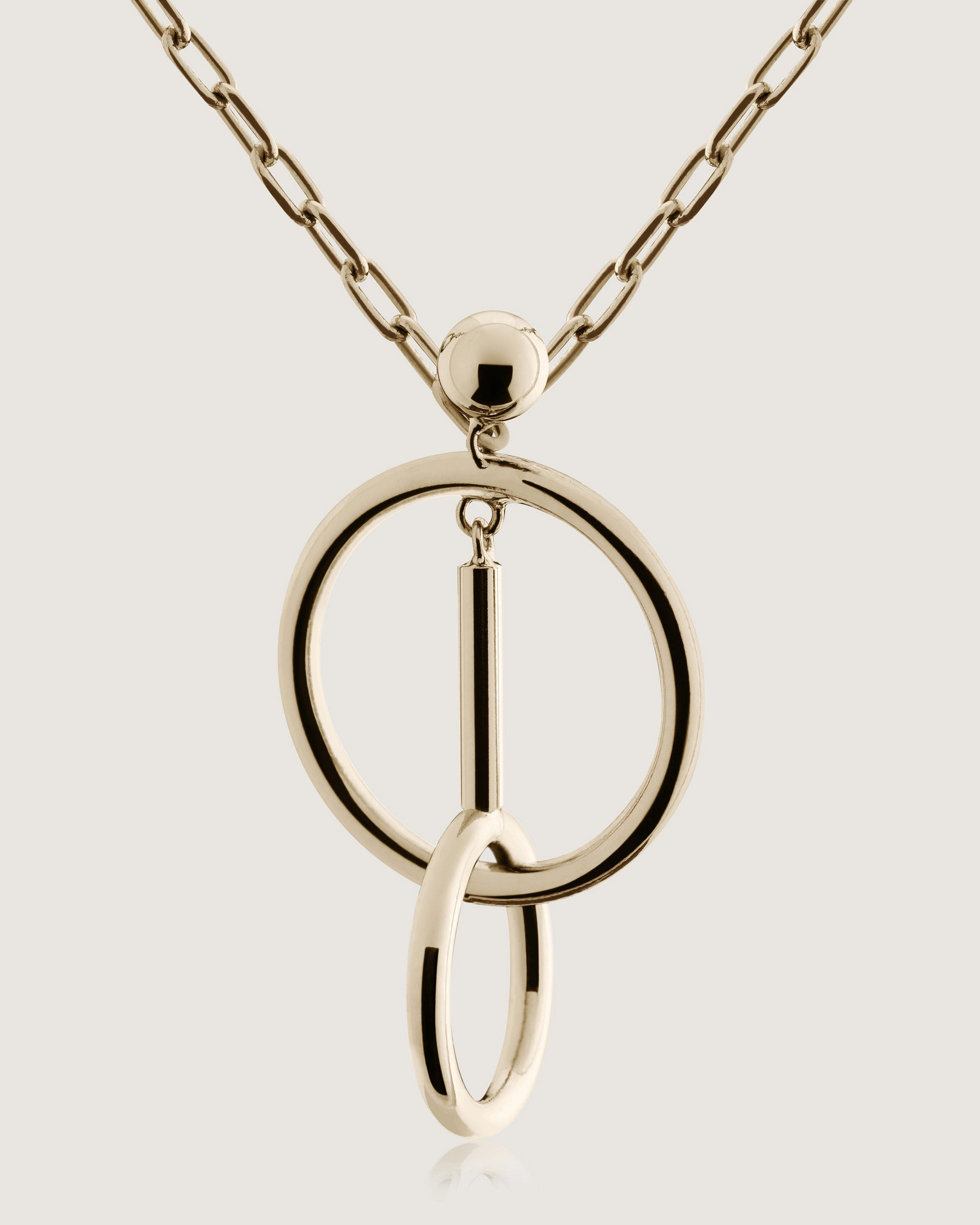 Music Bar Hoop Pendant - 22 Carat Gold Gilded