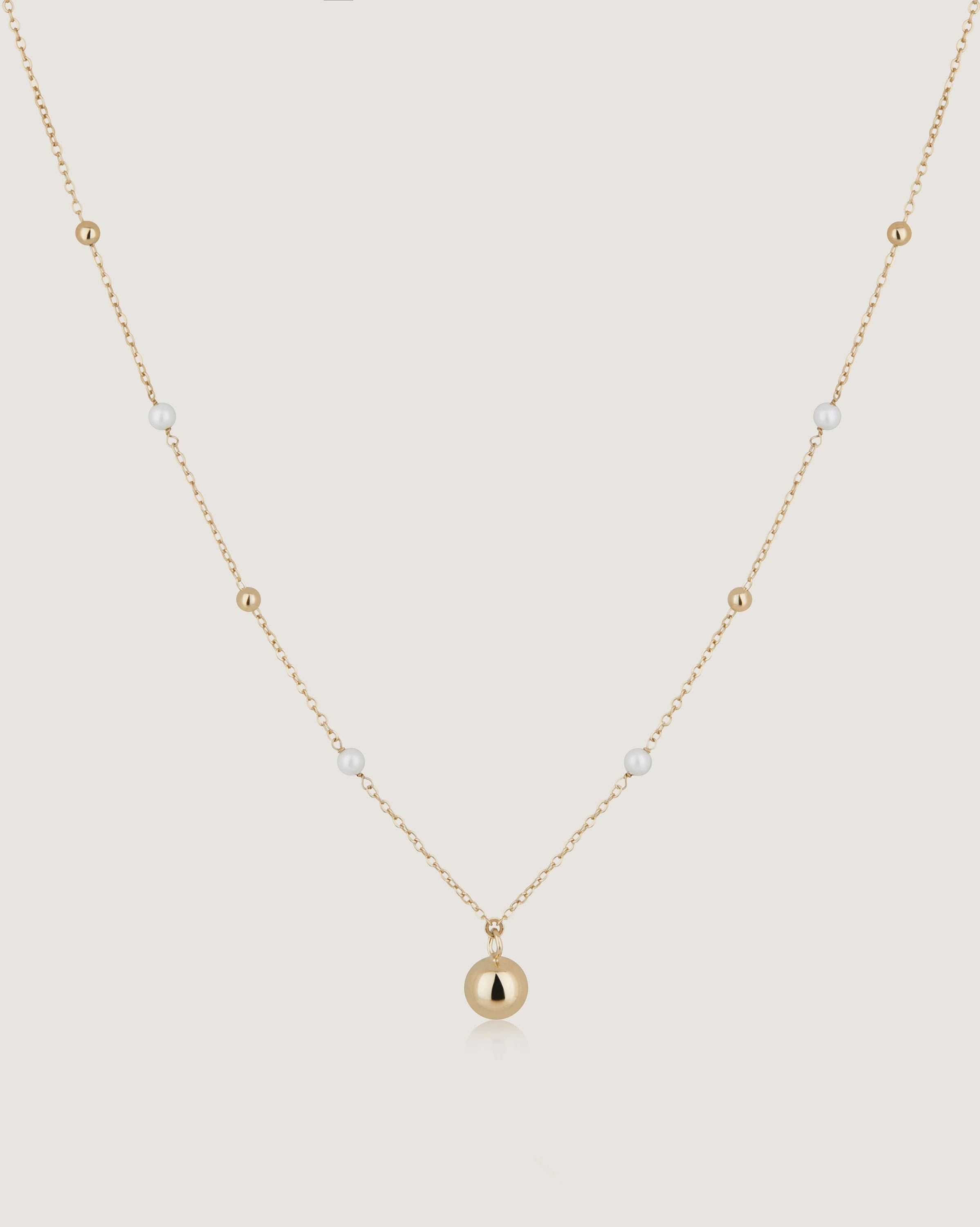 Pearl Chain Necklace - 22 Carat Gold Gilded
