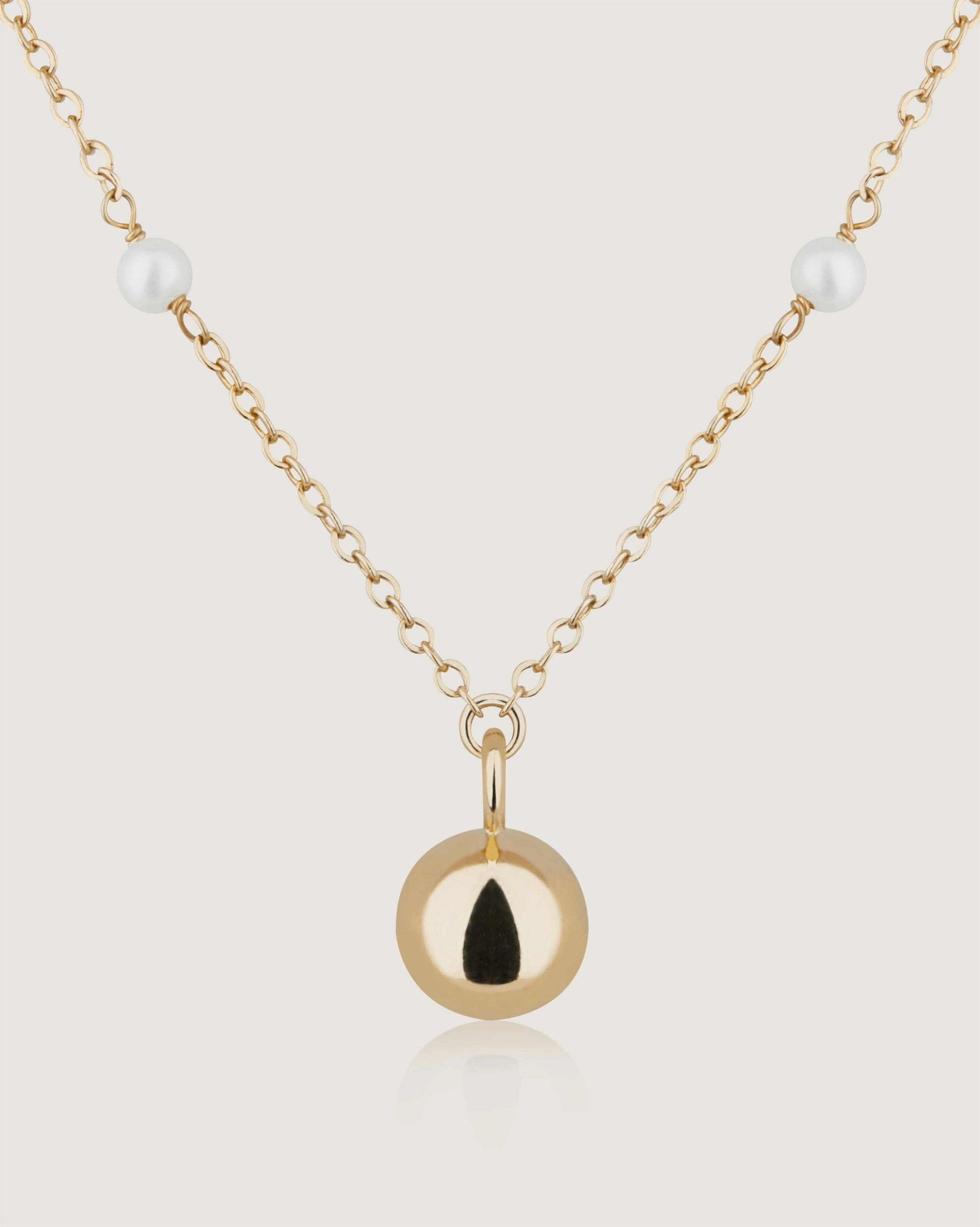 Pearl Chain Necklace - 22 Carat Gold Gilded