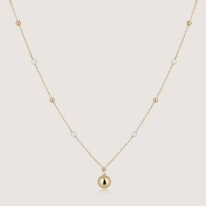 Pearl Chain Necklace - 22 Carat Gold Gilded