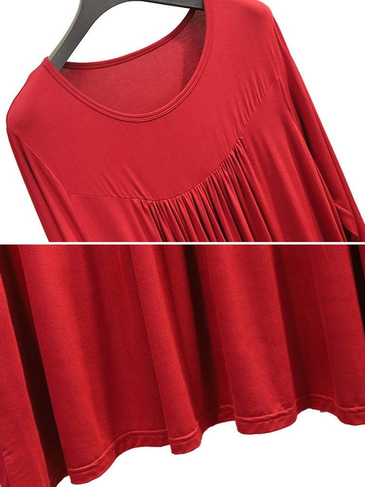 Plus Size Casual Nightgown Midi Loungewear Sleepwear