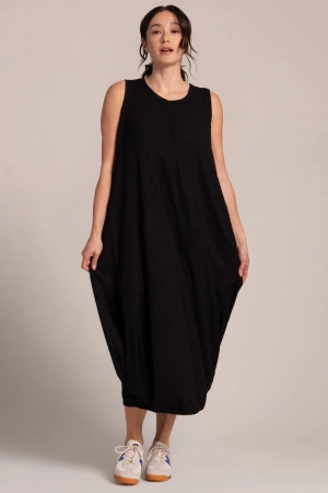 Popcorn Waffle Dress | Black