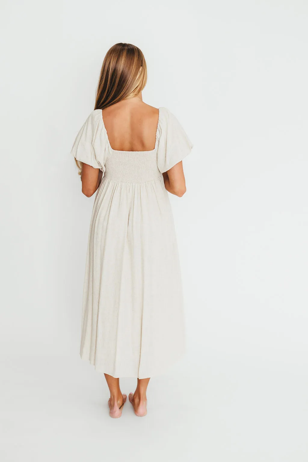 Rosalie Maxi Dress in Linen - Bump-Friendly