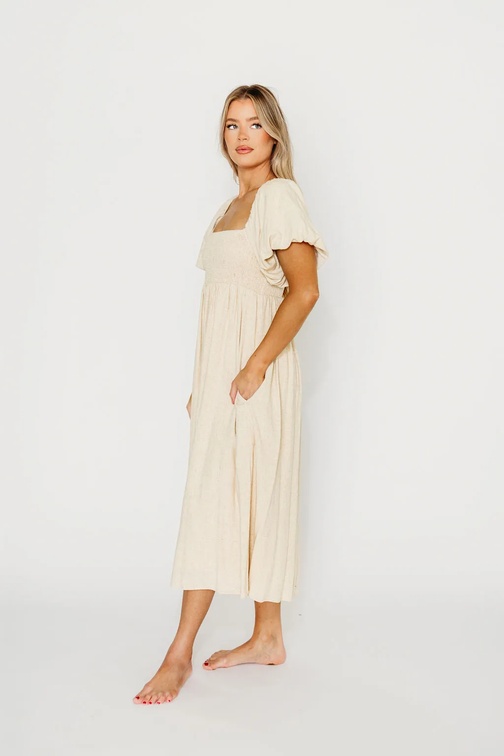 Rosalie Maxi Dress in Linen - Bump-Friendly