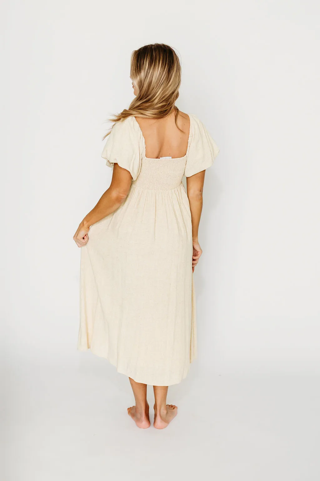 Rosalie Maxi Dress in Linen - Bump-Friendly
