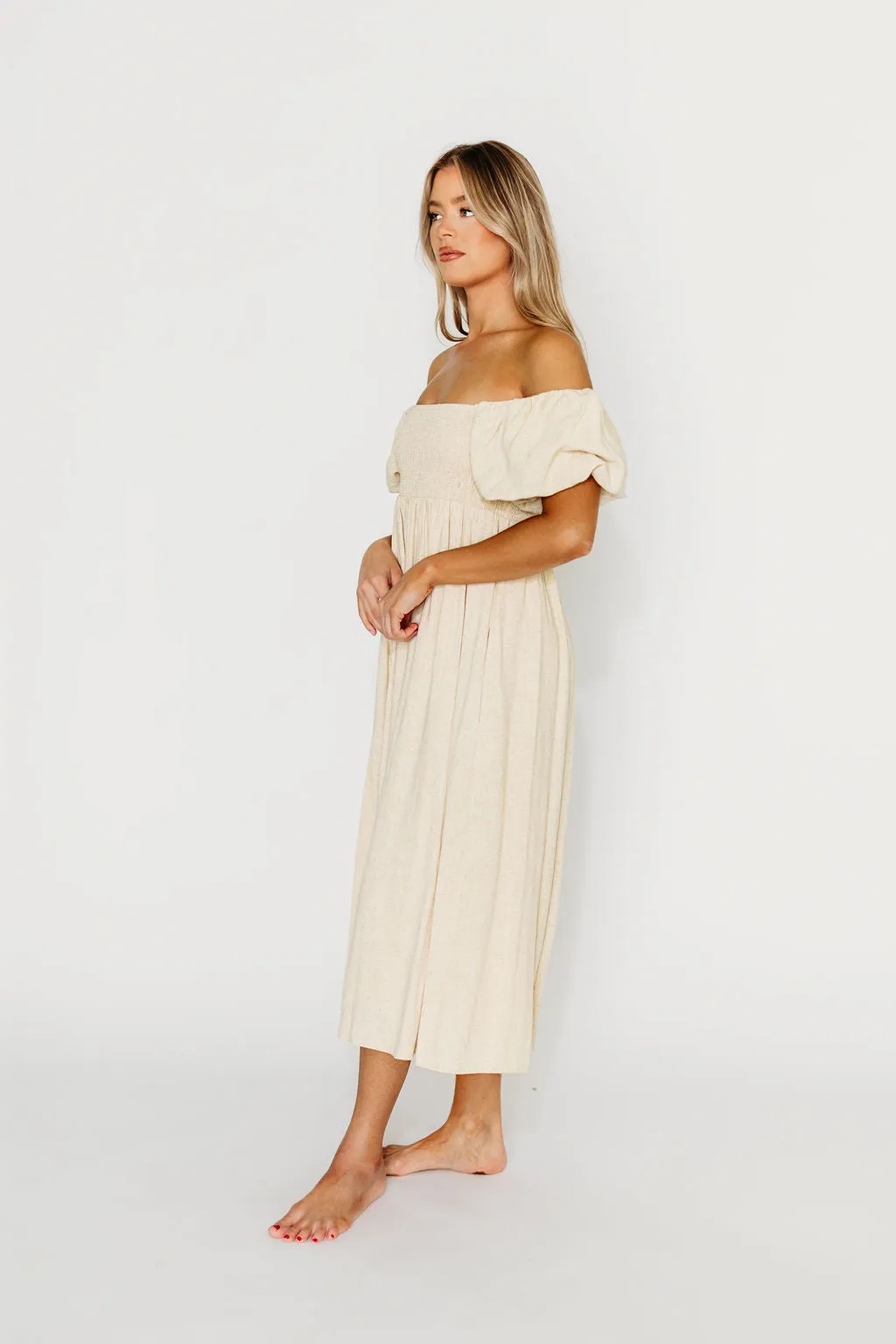 Rosalie Maxi Dress in Linen - Bump-Friendly