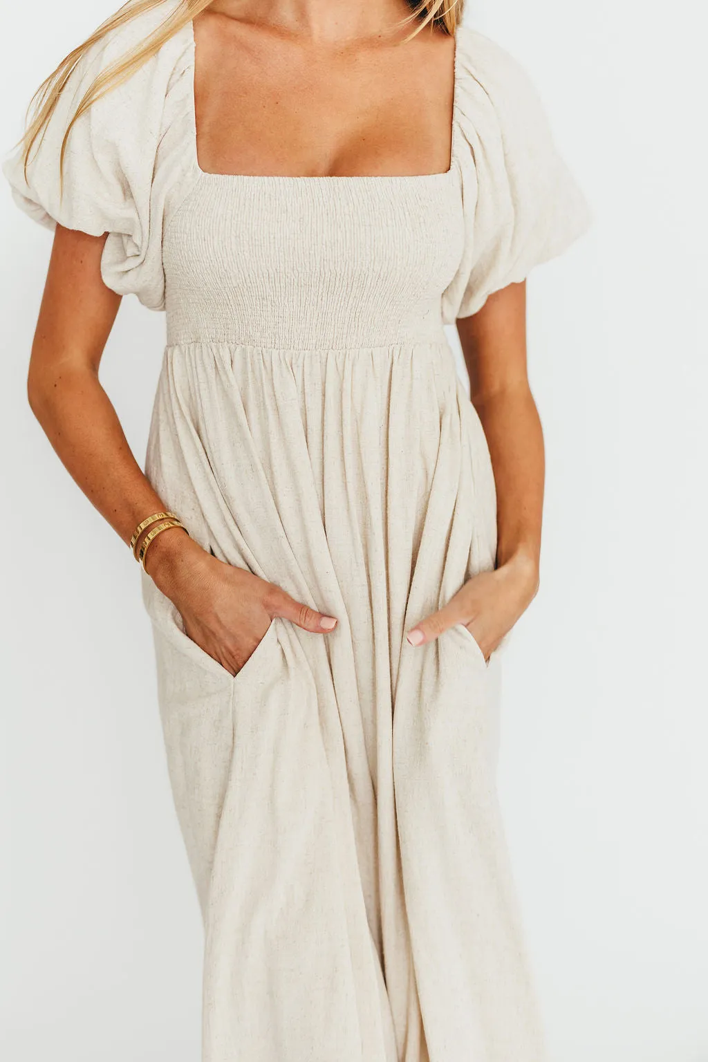 Rosalie Maxi Dress in Linen - Bump-Friendly