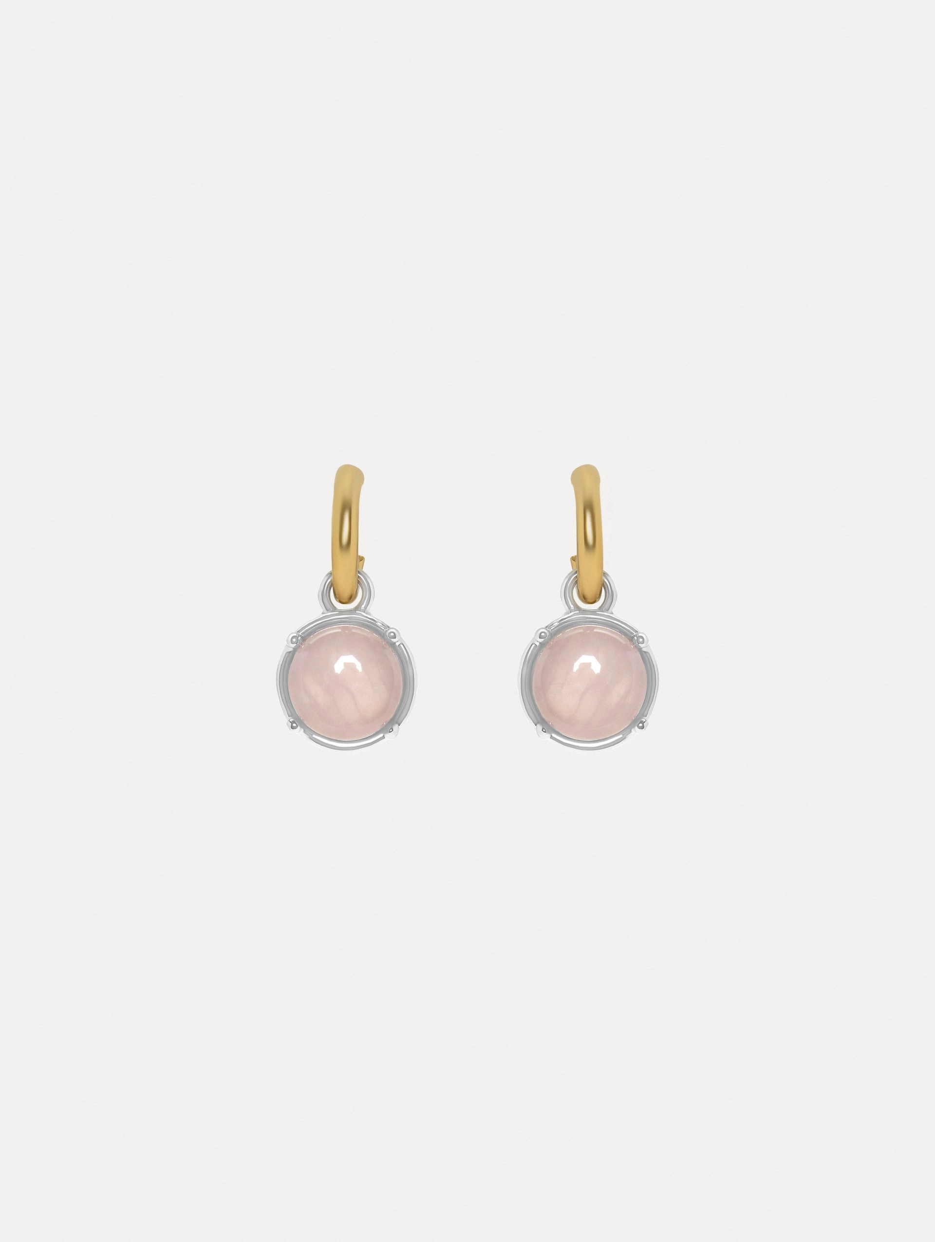 Rose Quartz Cabochon Earrings
