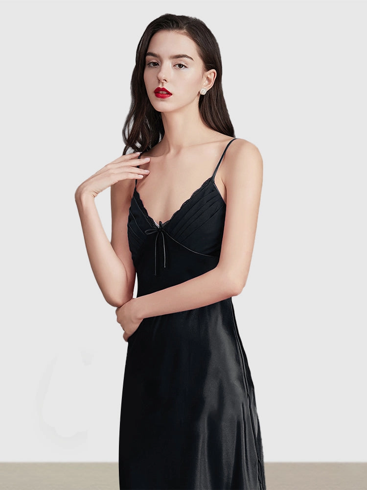 Sexy Sleeveless Satin Nightgowns Loungewears Midi Dresses
