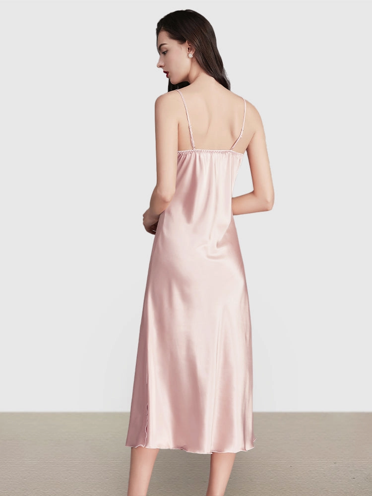 Sexy Sleeveless Satin Nightgowns Loungewears Midi Dresses