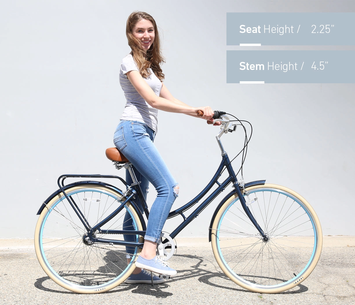 sixthreezero Ride in the Park Women's 7 Speed Touring City Bike with Rear Rack