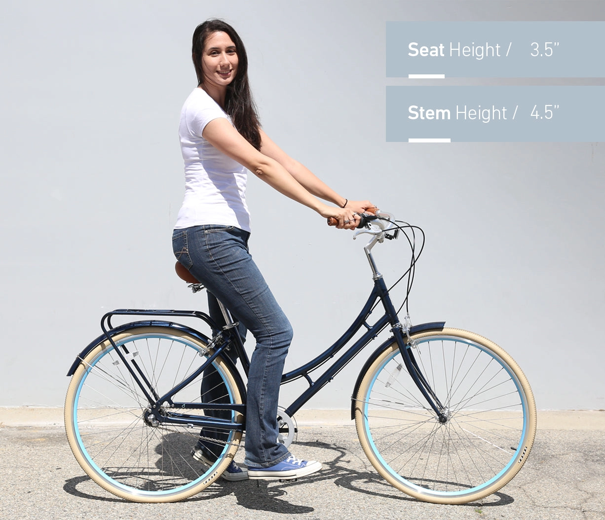 sixthreezero Ride in the Park Women's 7 Speed Touring City Bike with Rear Rack