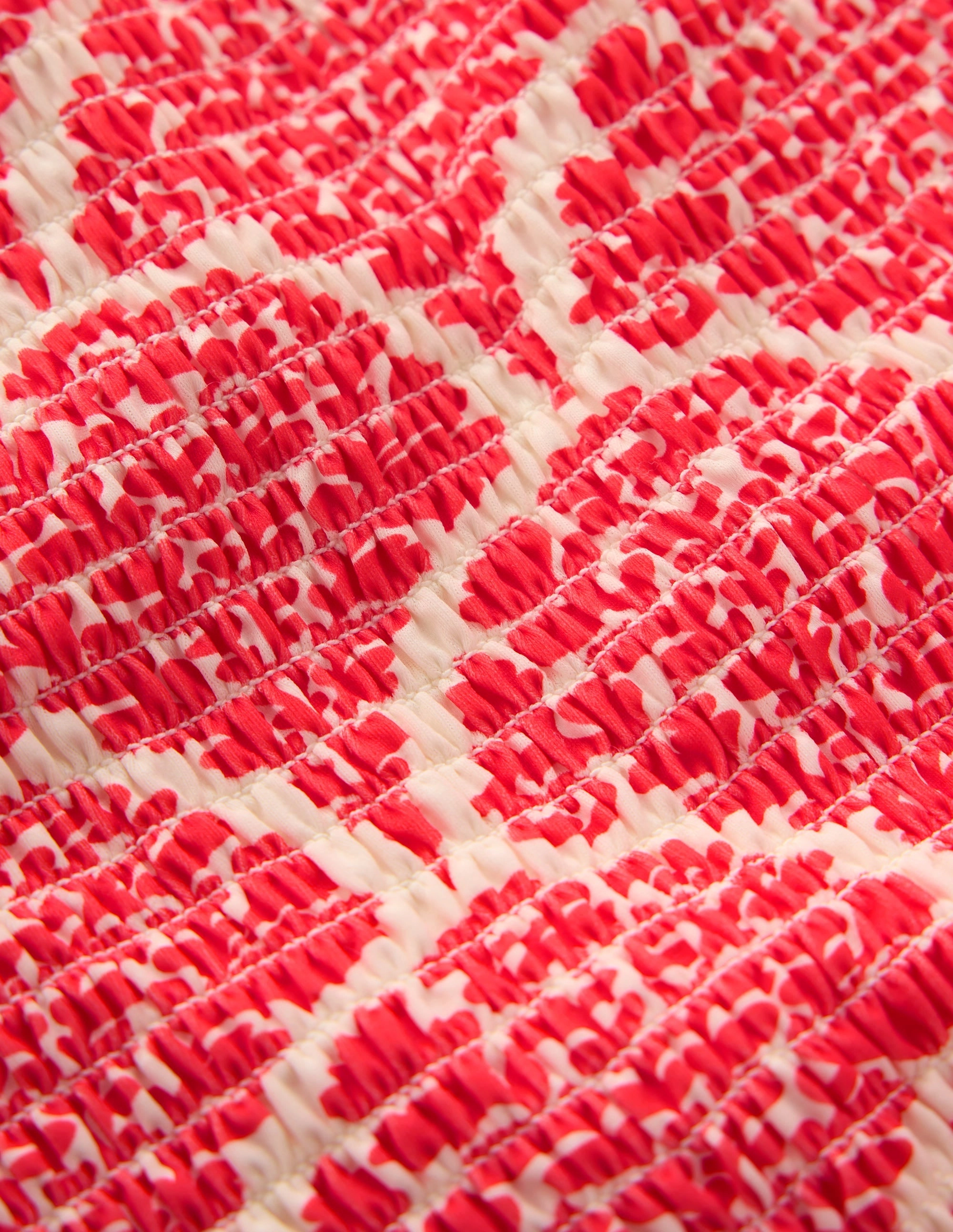 Skyros Smocked Swimsuit-Jam Red. Blossomy