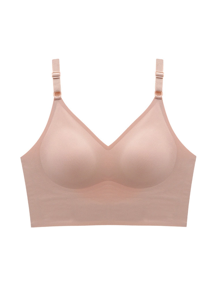 Soft Comfortable Beauty Back Backless Wireless Bra with Spaghetti Adjustable Straps