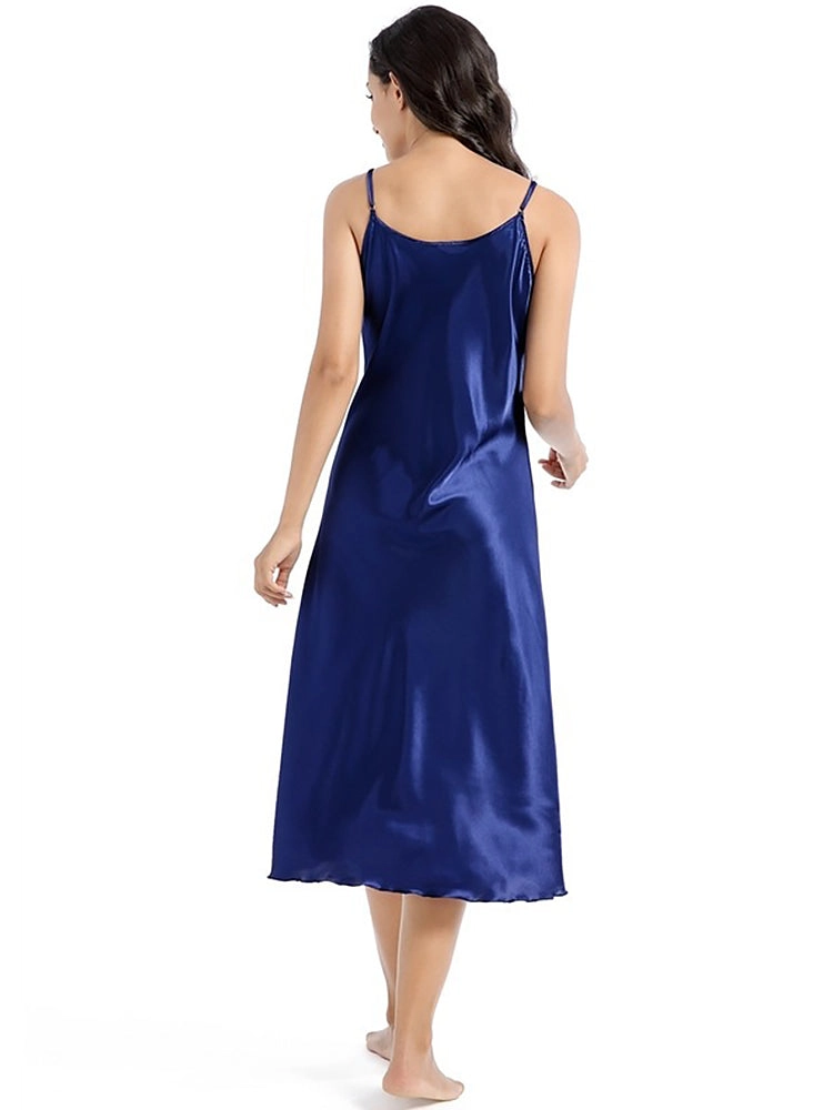 Soft Mid-Length Slim V-Neck Sling Nightdress