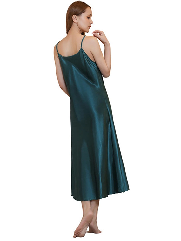 Soft Mid-Length Slim V-Neck Sling Nightdress
