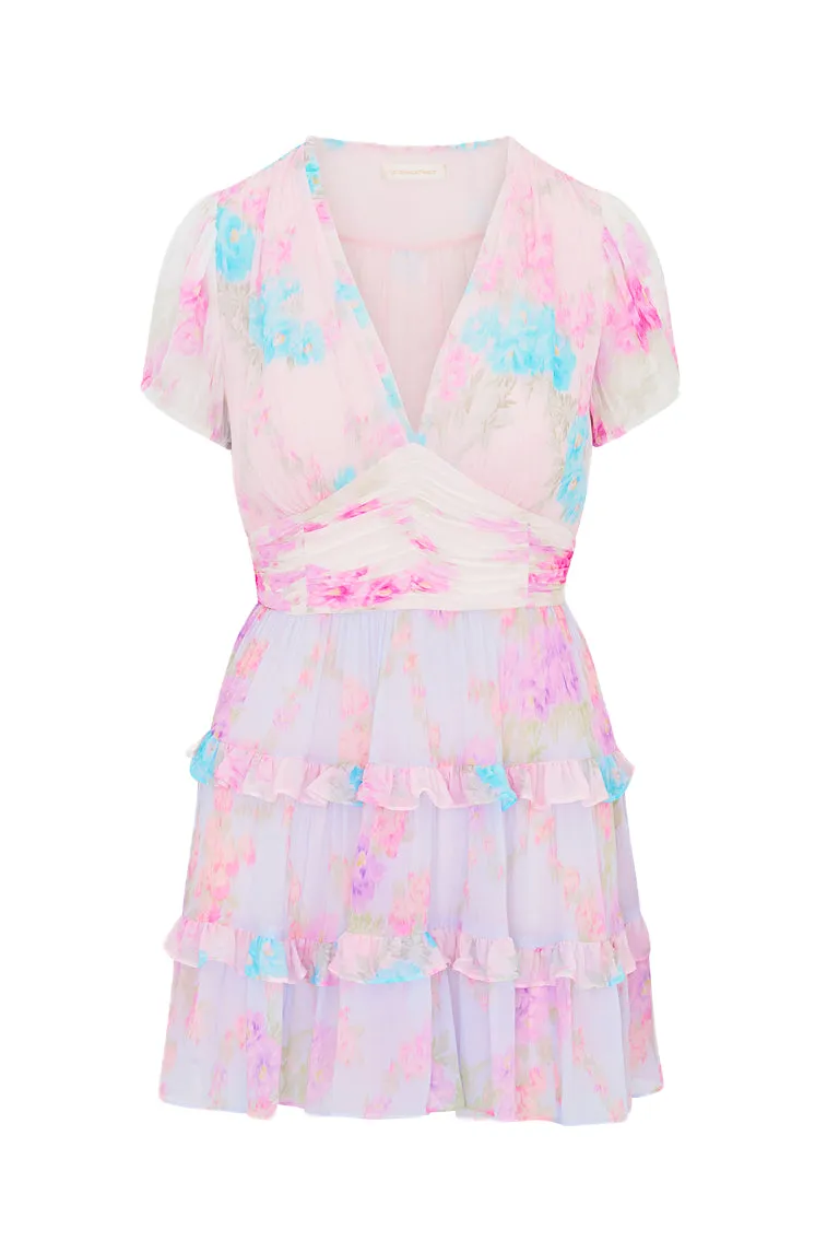 Spirea Floral Chiffon Mini Dress