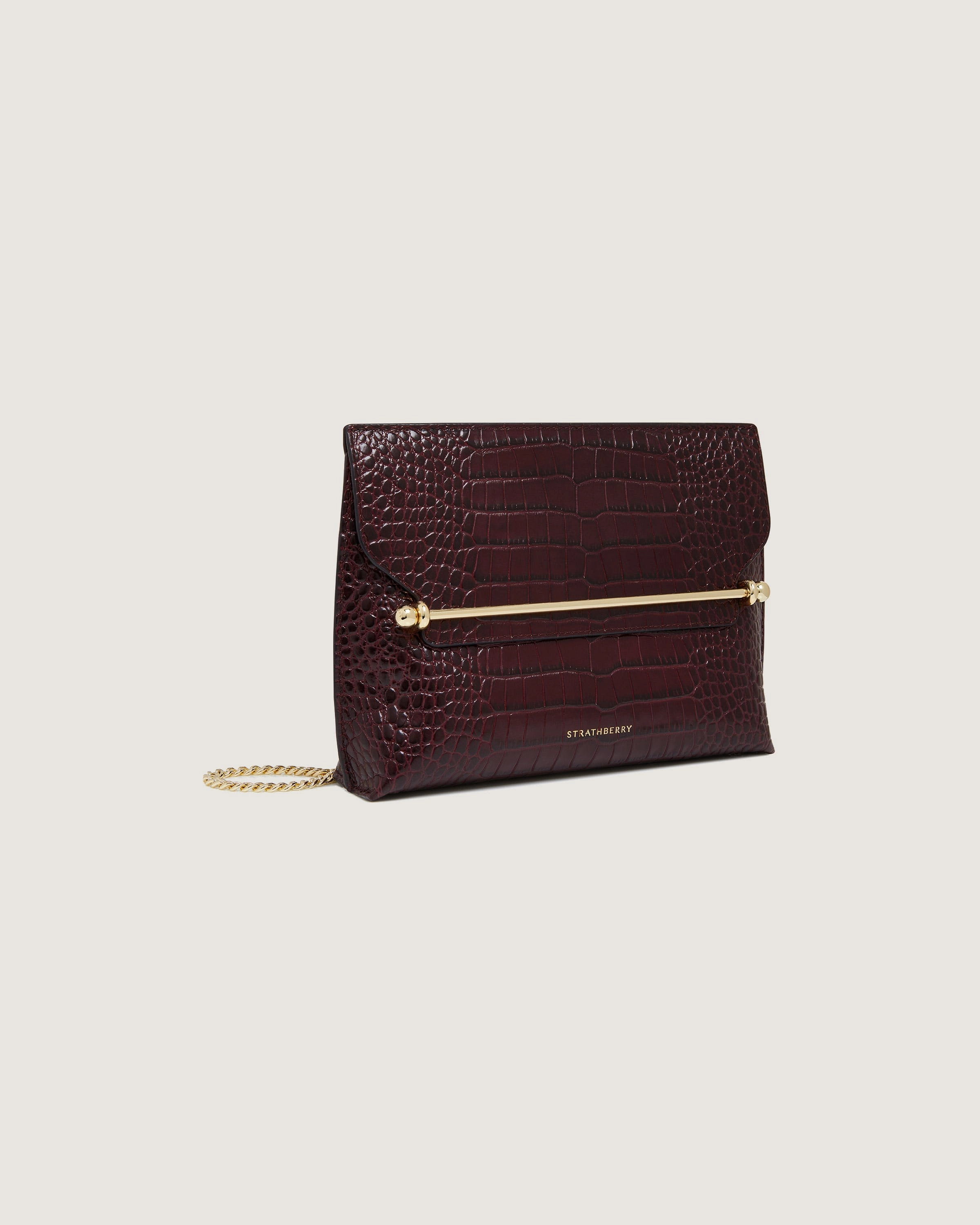 Stylist - Croc-Embossed Leather Burgundy