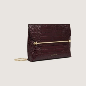 Stylist - Croc-Embossed Leather Burgundy