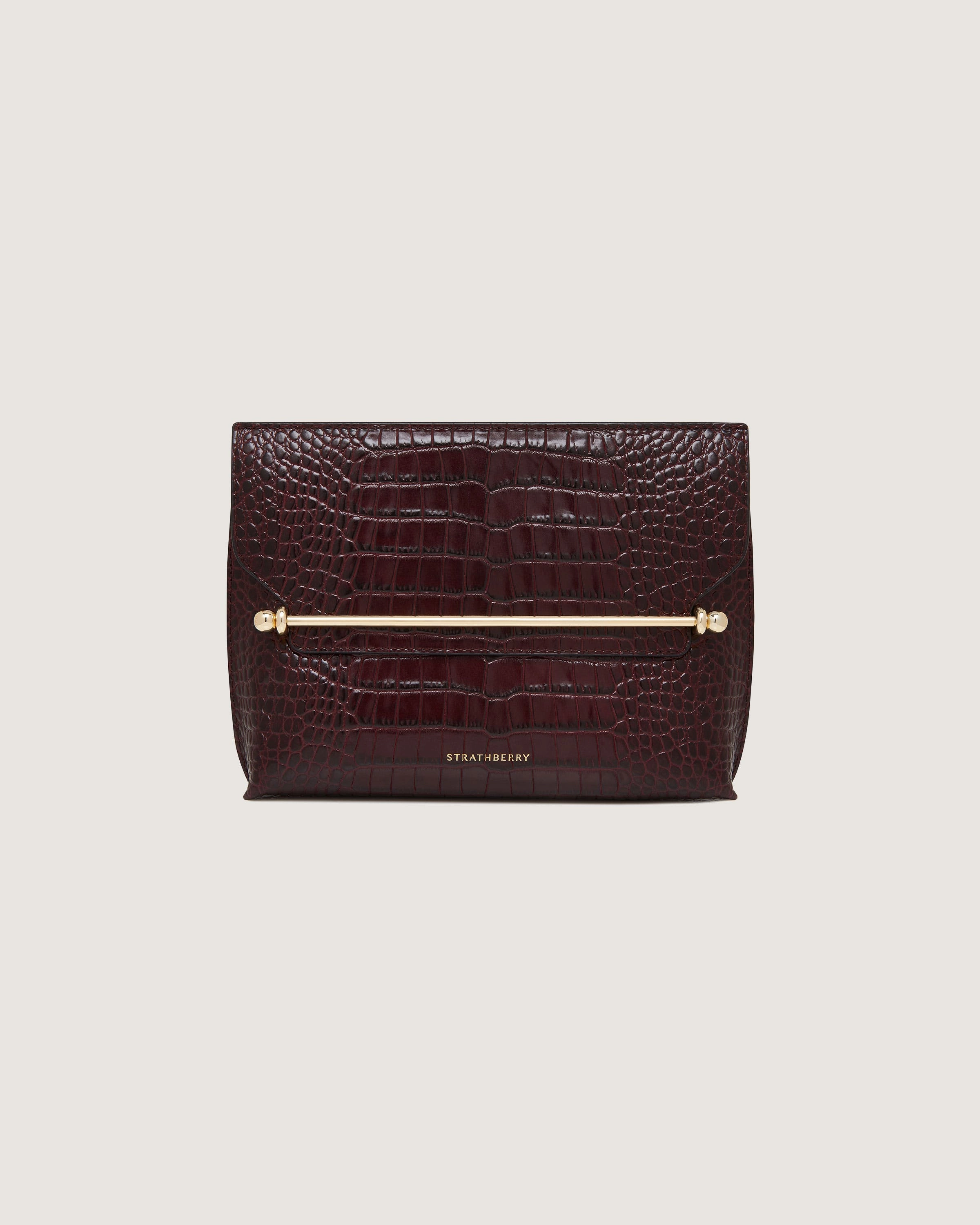 Stylist - Croc-Embossed Leather Burgundy