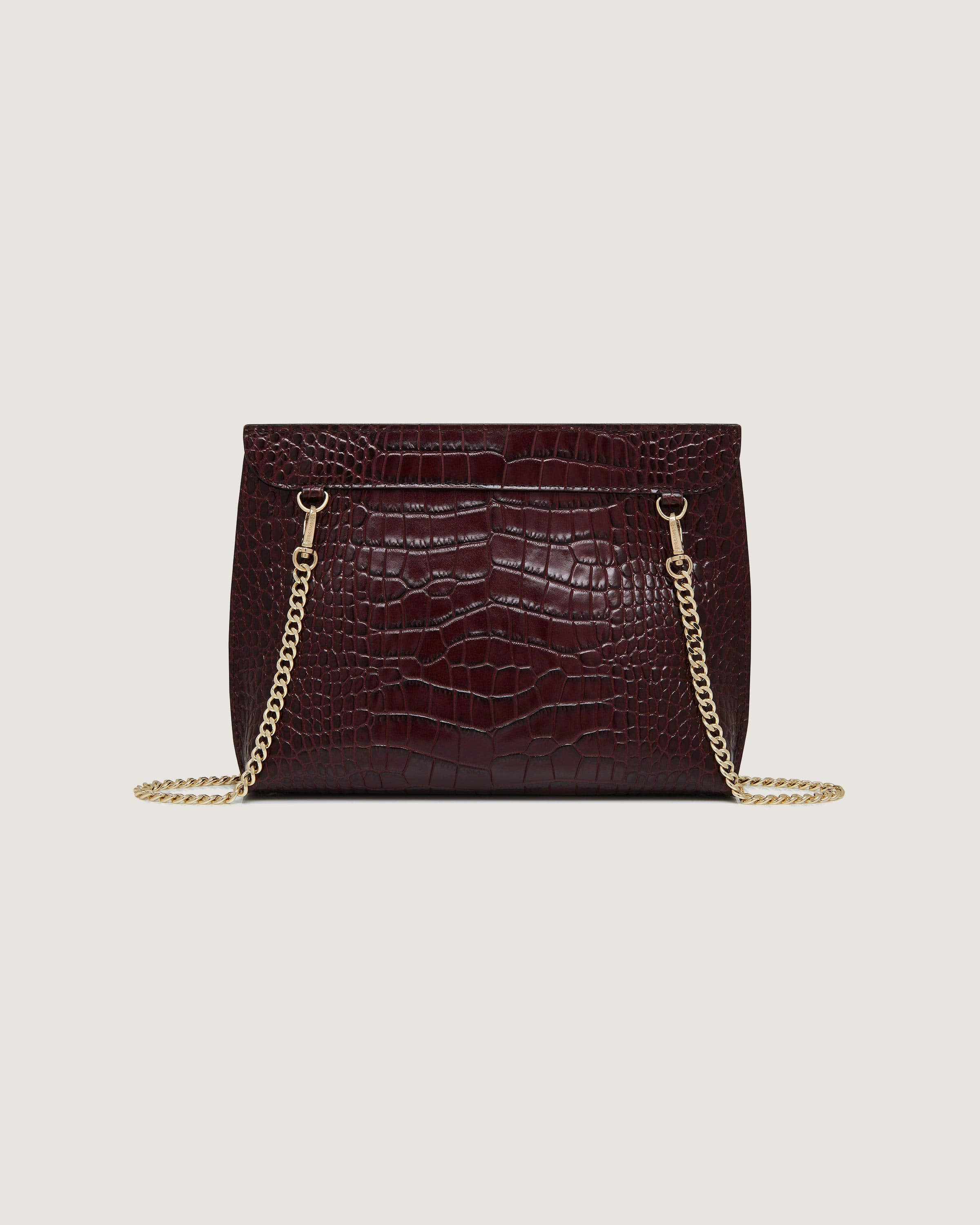 Stylist - Croc-Embossed Leather Burgundy