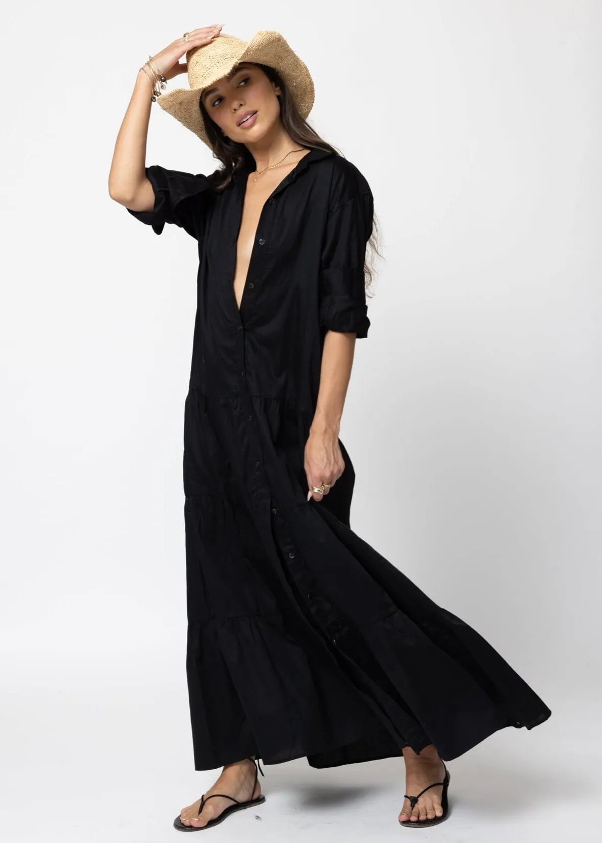 THE TIERED SHIRT MAXI DRESS