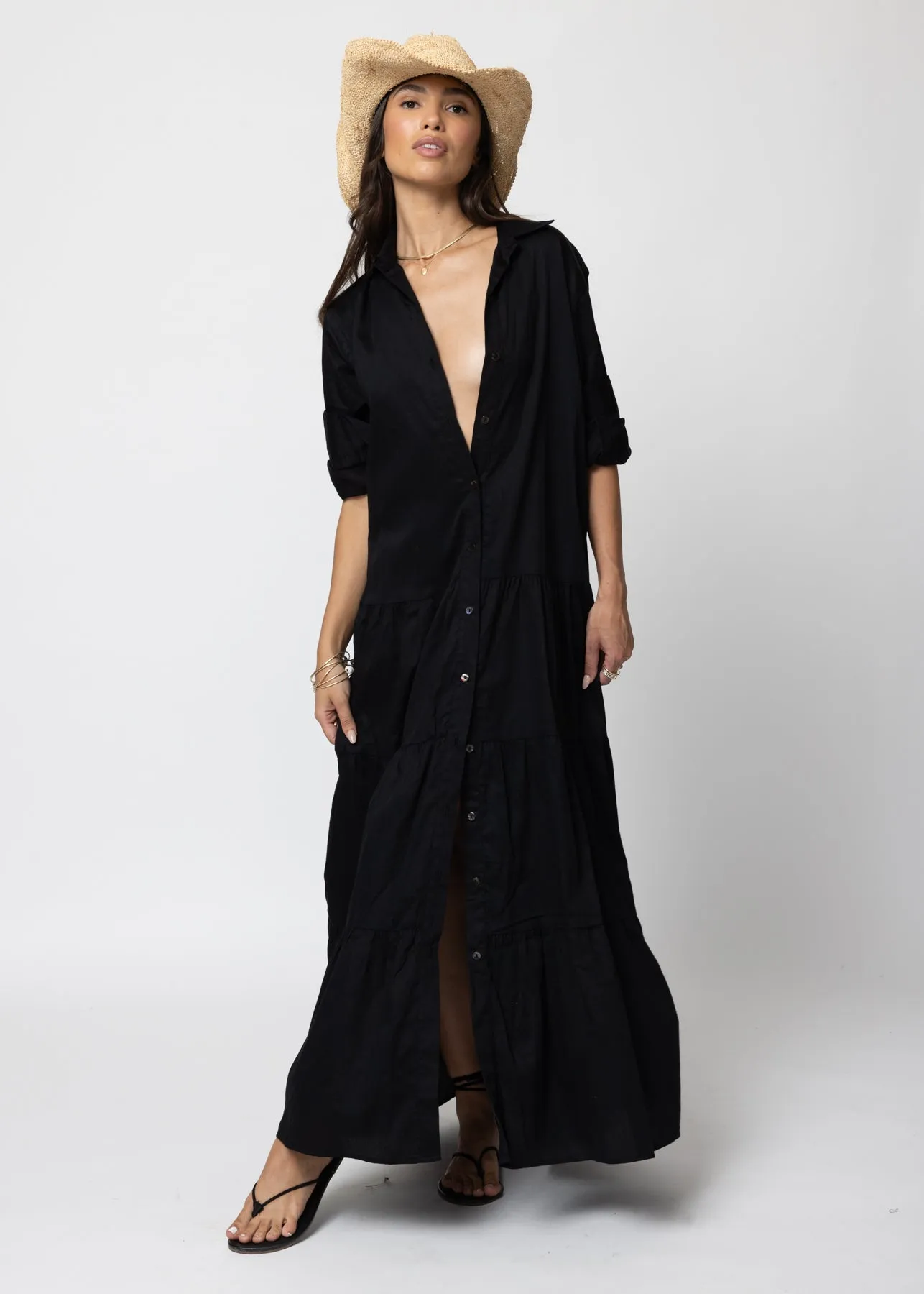 THE TIERED SHIRT MAXI DRESS