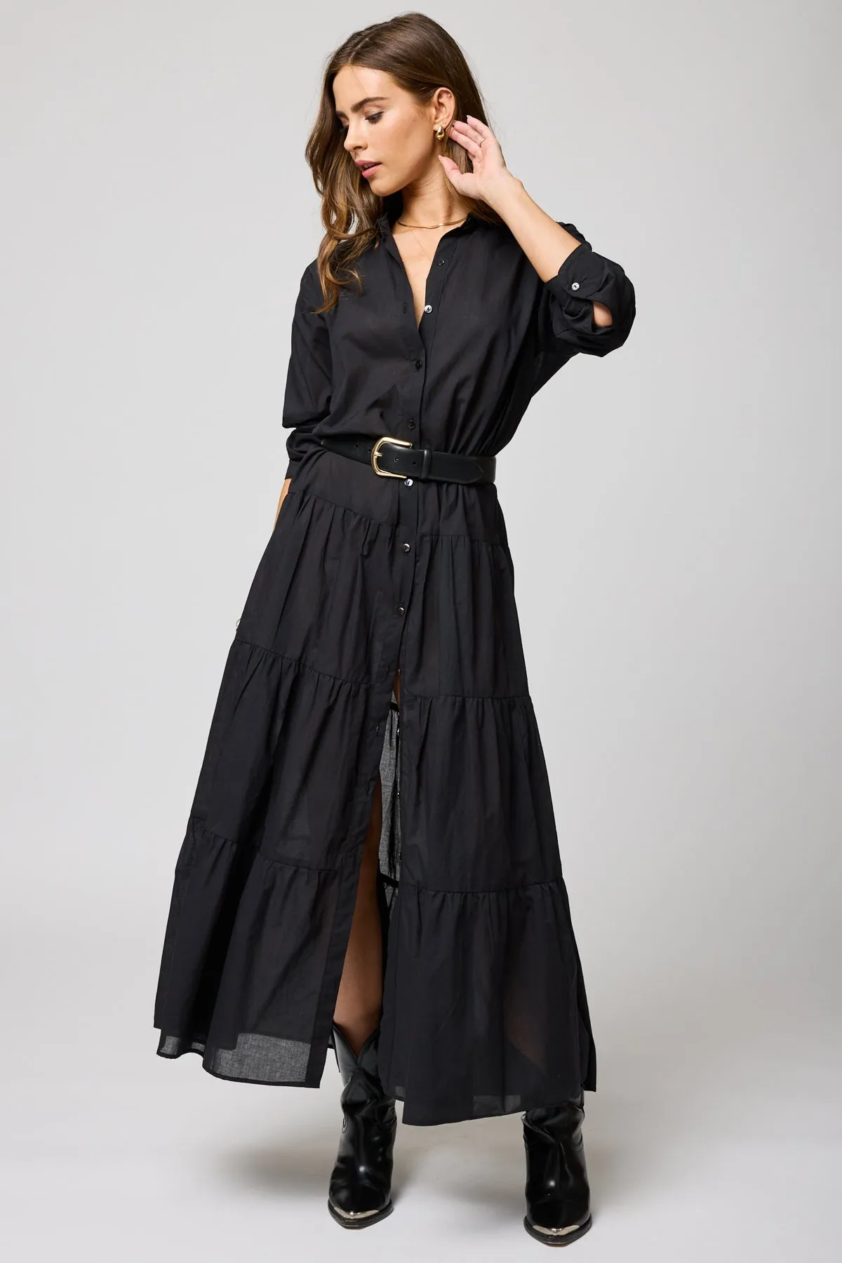 THE TIERED SHIRT MAXI DRESS