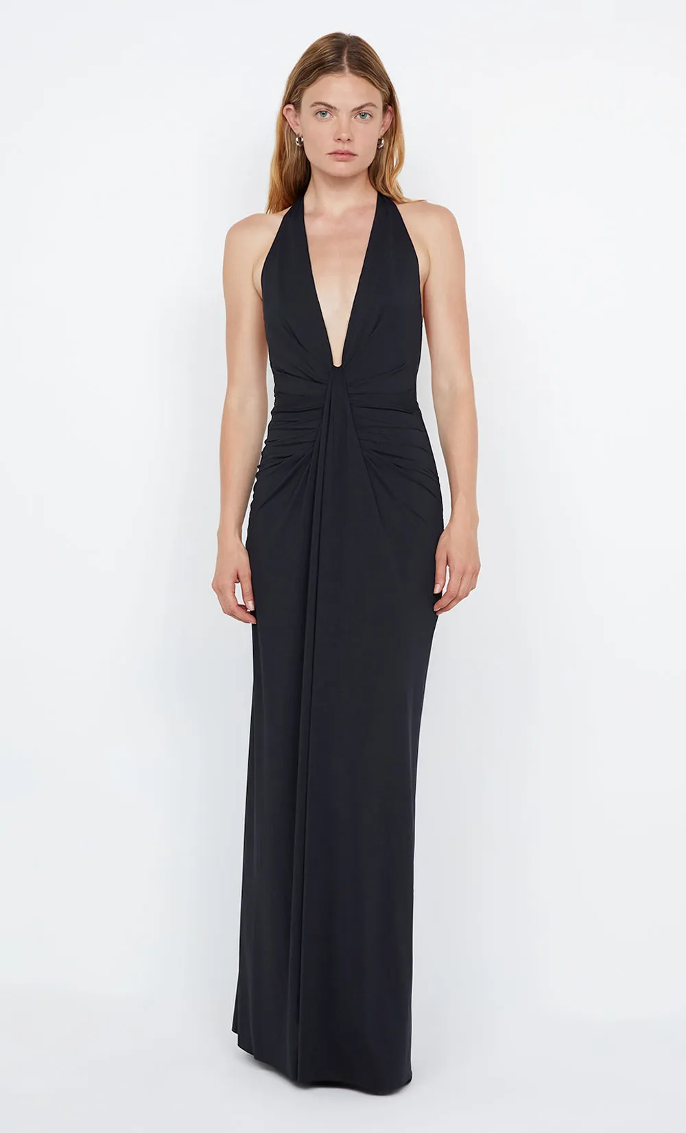 TILLIE DRAPE MAXI DRESS - BLACK