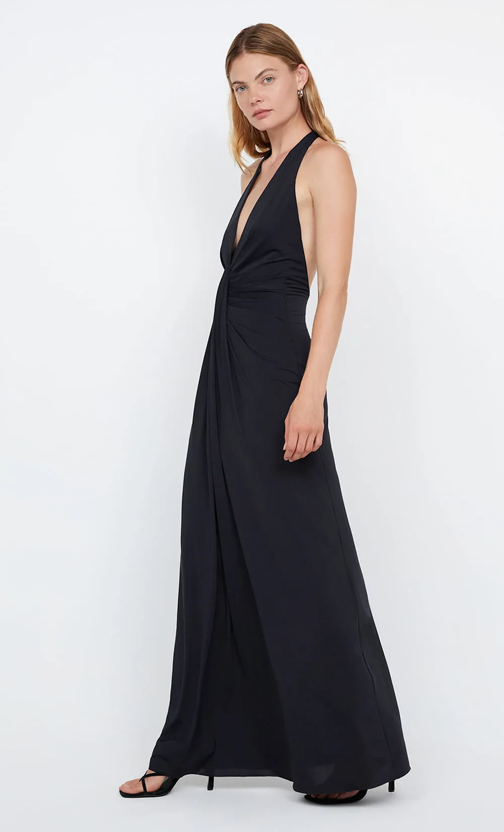 TILLIE DRAPE MAXI DRESS - BLACK