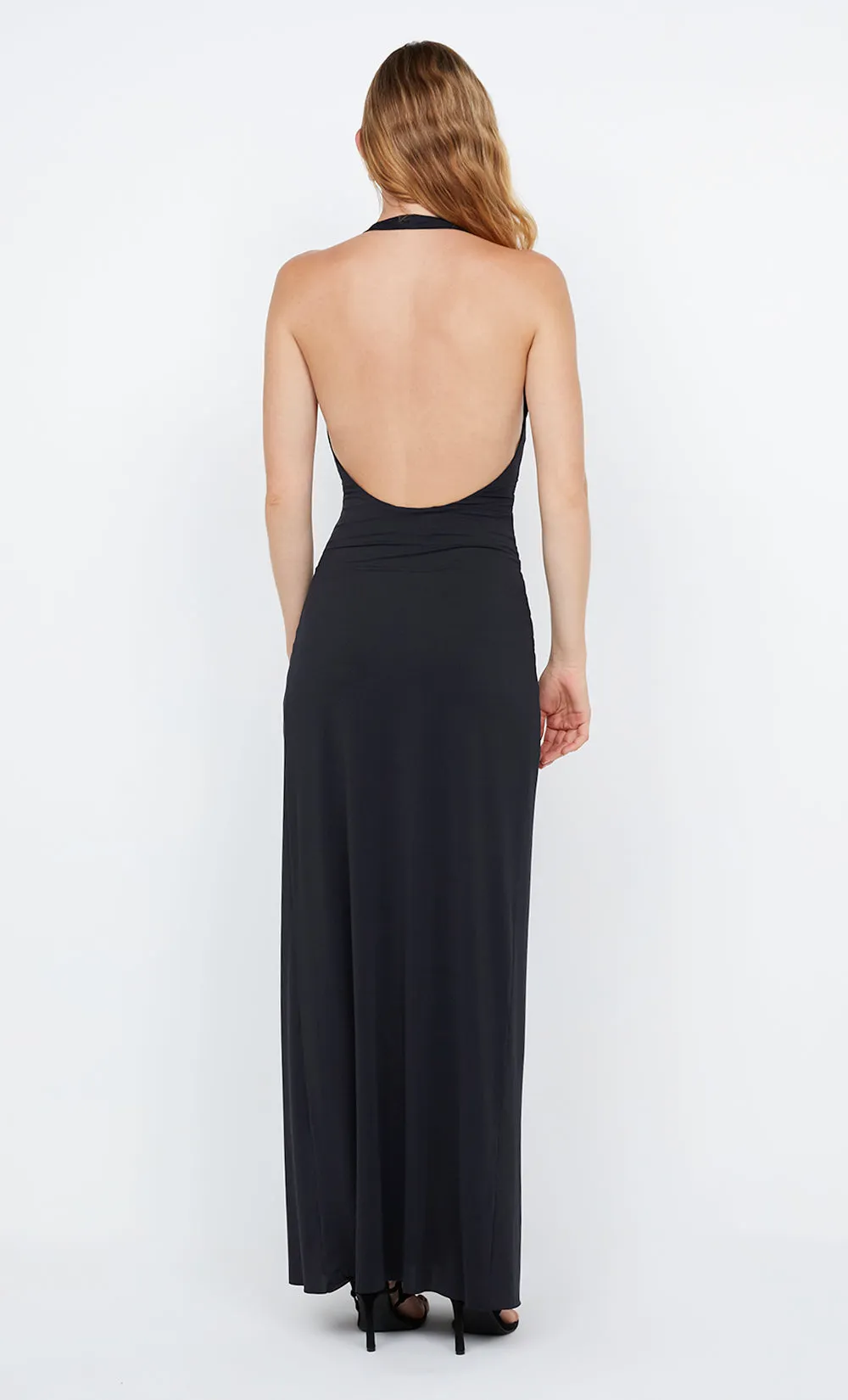 TILLIE DRAPE MAXI DRESS - BLACK