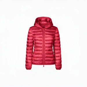 Woman's Alexis Hooded Puffer Jacket in Tango Red
