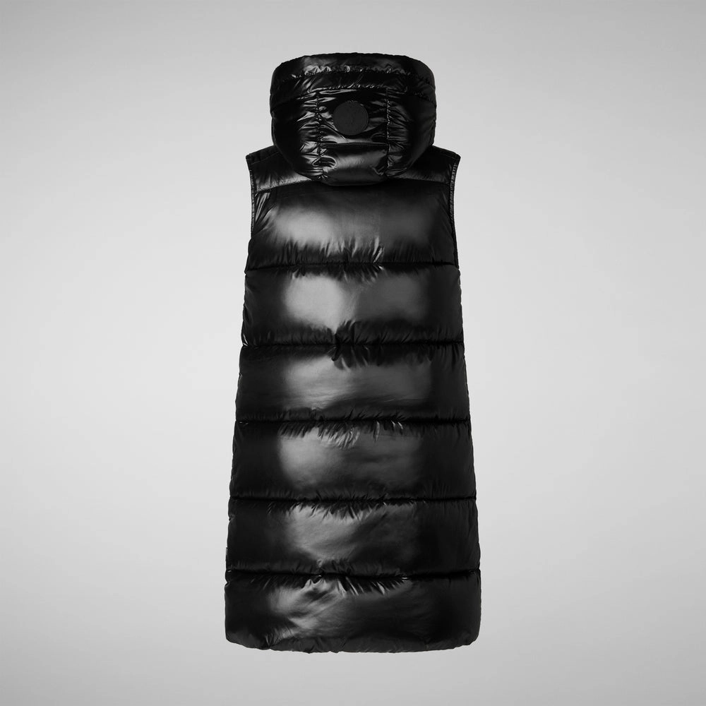 Woman's Iria Hooded Puffer Vest in Black