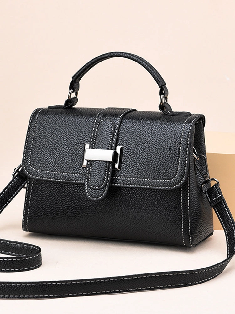 Women's Causal Soft Litchi PU Leather Crossbody Bag Handbag