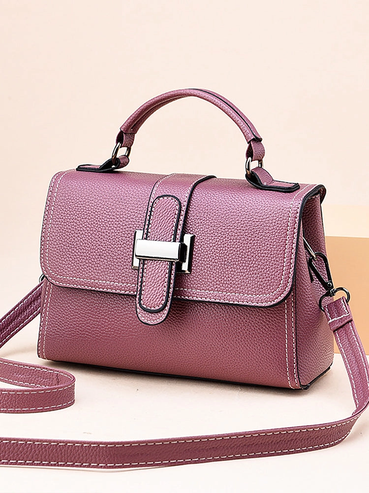 Women's Causal Soft Litchi PU Leather Crossbody Bag Handbag