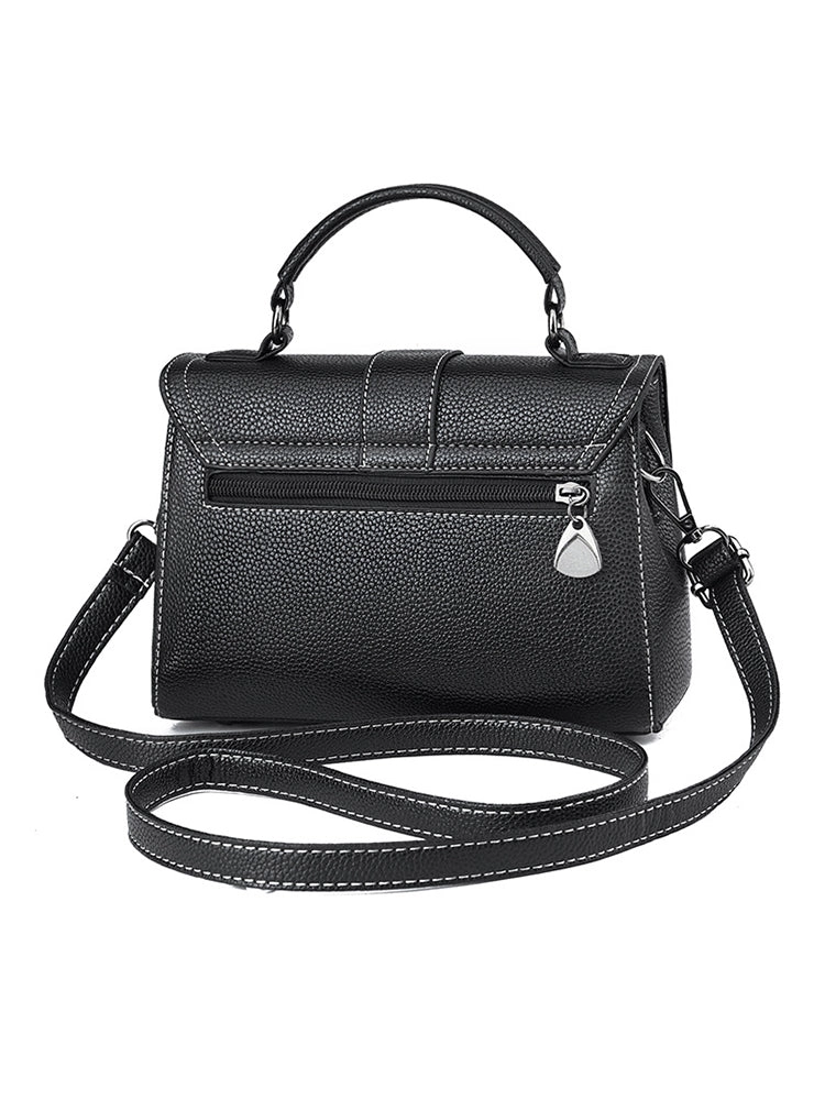 Women's Causal Soft Litchi PU Leather Crossbody Bag Handbag