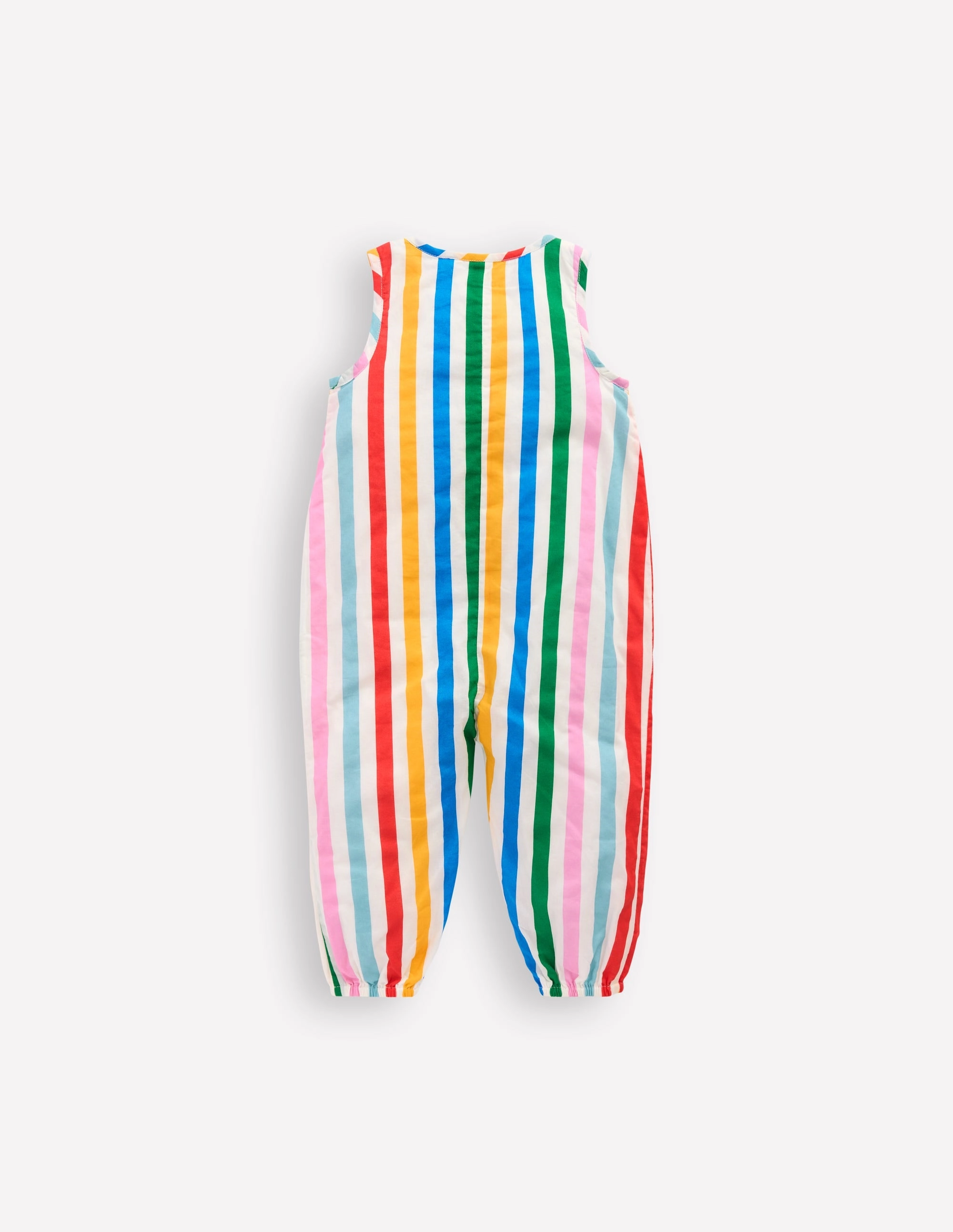 Woven Romper-Rainbow Multi Stripe